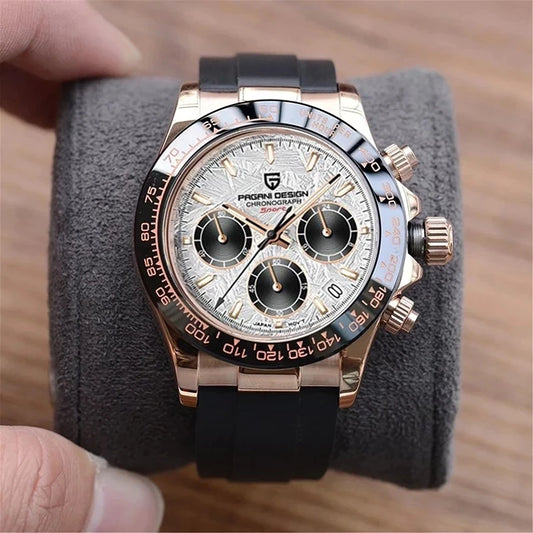 40Mm New V2  Men'S Quartz Watches Sapphire Retro Chronograph Stainless Steel Waterproof Watch Men Relogio Masculino